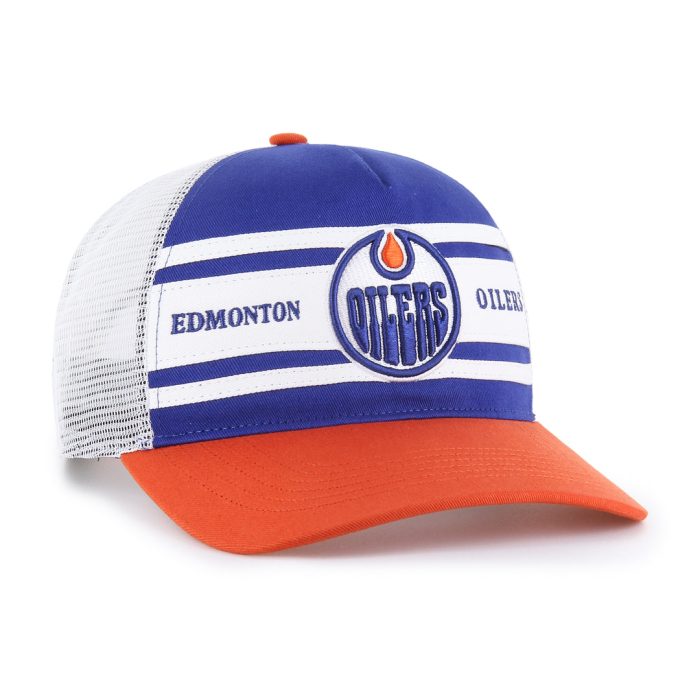 47 Brand Men s NHL Edmonton Oilers Double Header Super Stripe Hitch RF Cap 2