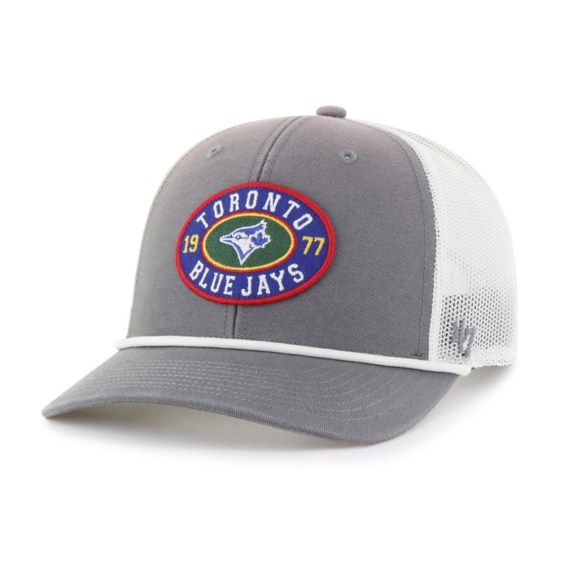 47 brand mens mlb toronto blue jays tide sweep rope trucker hat grey white