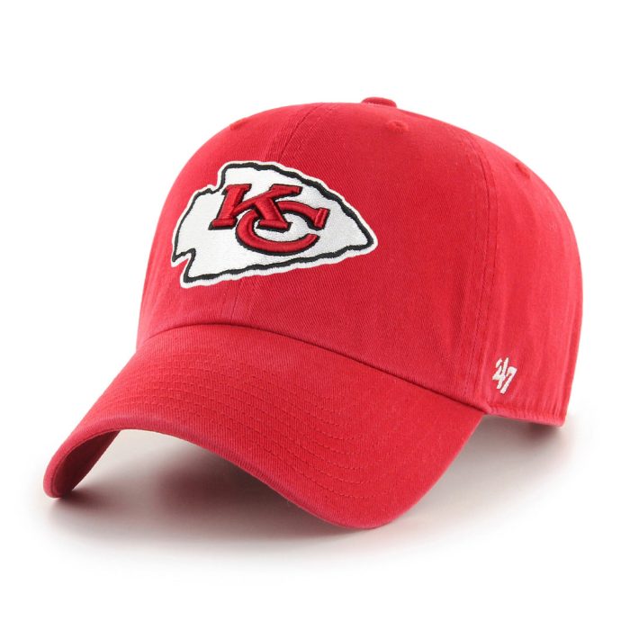 47 brand mens nfl kansas city chiefs clean up hat red