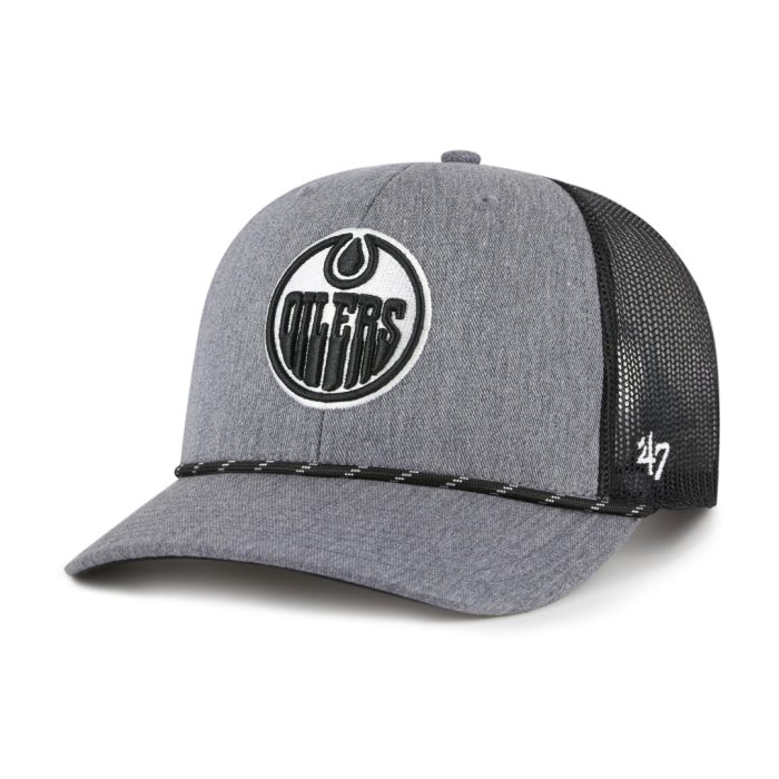 47 brand mens nhl edmonton oilers carbon rope trucker cap