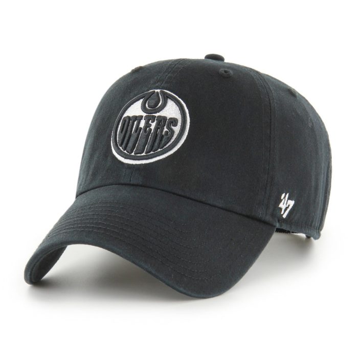 47 brand mens nhl edmonton oilers clean up hat black white