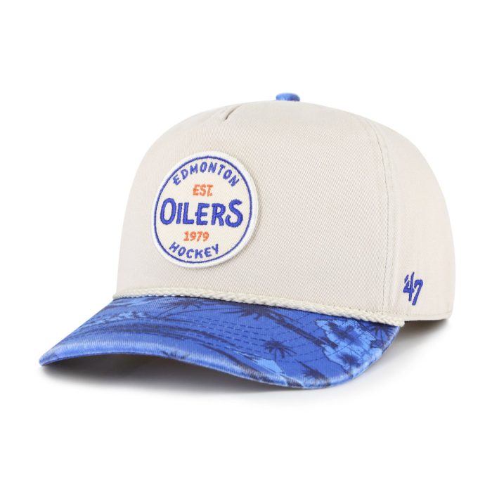 47 brand mens nhl edmonton oilers fiji rope hitch hat khaki blue