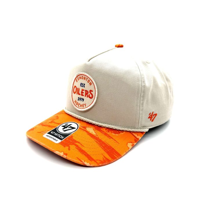 47 brand mens nhl edmonton oilers fiji rope hitch hat khaki orange