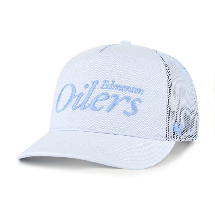 47 brand mens nhl edmonton oilers foundation script hitch hat light blue