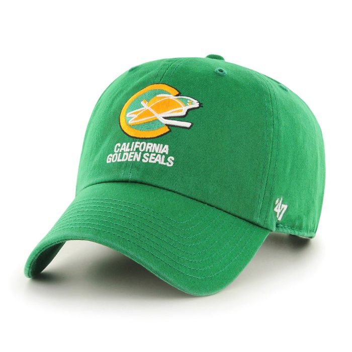 Shop 47 Brand Men s NHL California Golden Seals Vintage Clean Up Cap Green Edmonton Canada