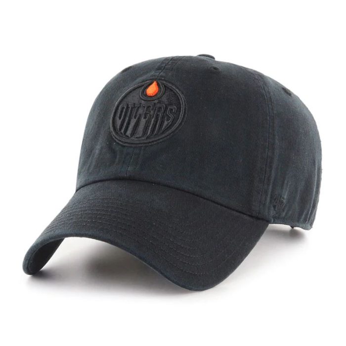 Shop 47 Brand Men s NHL Edmonton Oilers Blackout Clean Up Cap Edmonton Canada