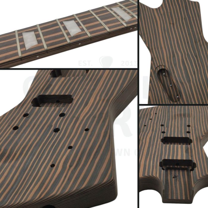 ZebrawoodEXP styleGuitarKitwithBlackPickguard 2