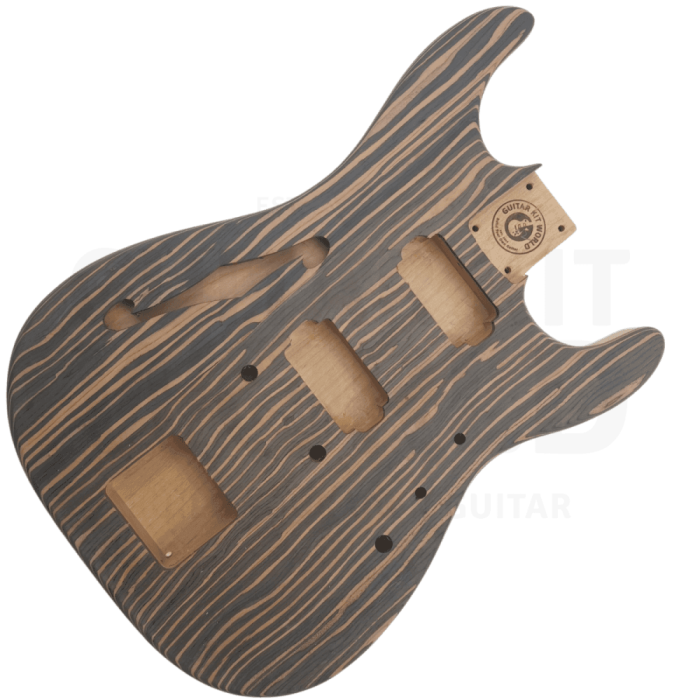 semi hollow st style guitar kit w alder body zebra body top 331435