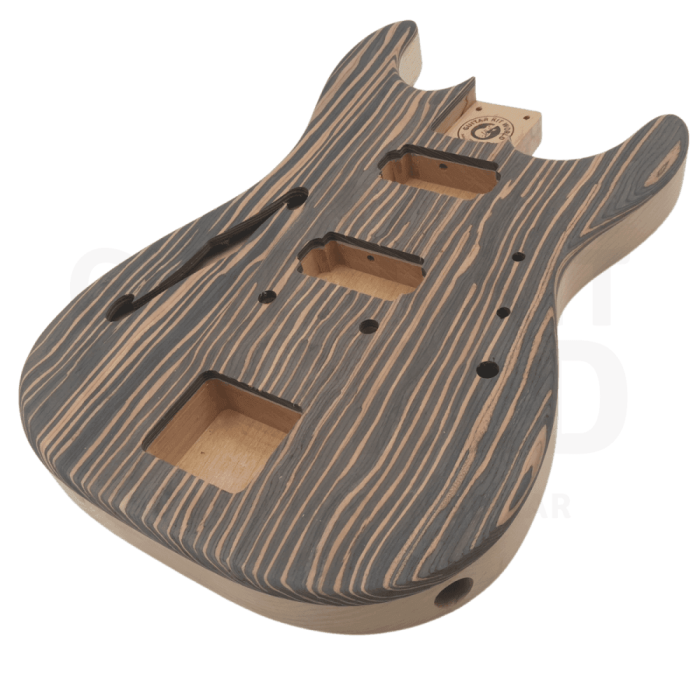 semi hollow st style guitar kit w alder body zebra body top 437524
