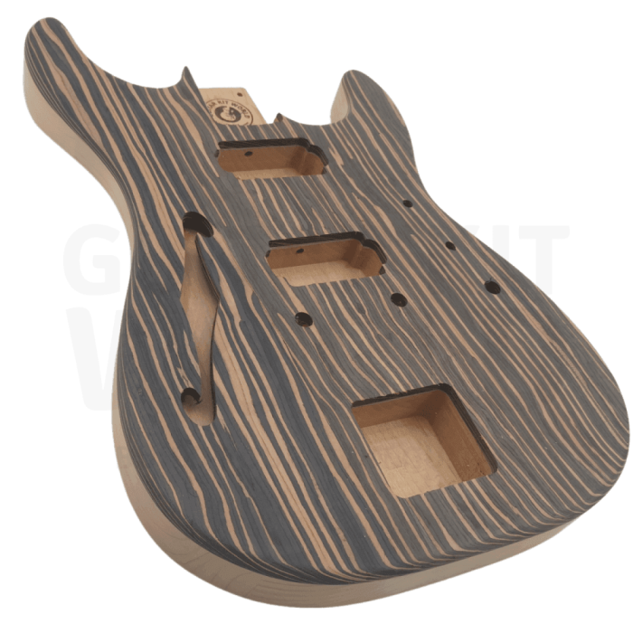 semi hollow st style guitar kit w alder body zebra body top 560493